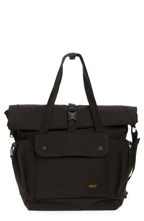 Haste Roll Top Canvas Tote in Black