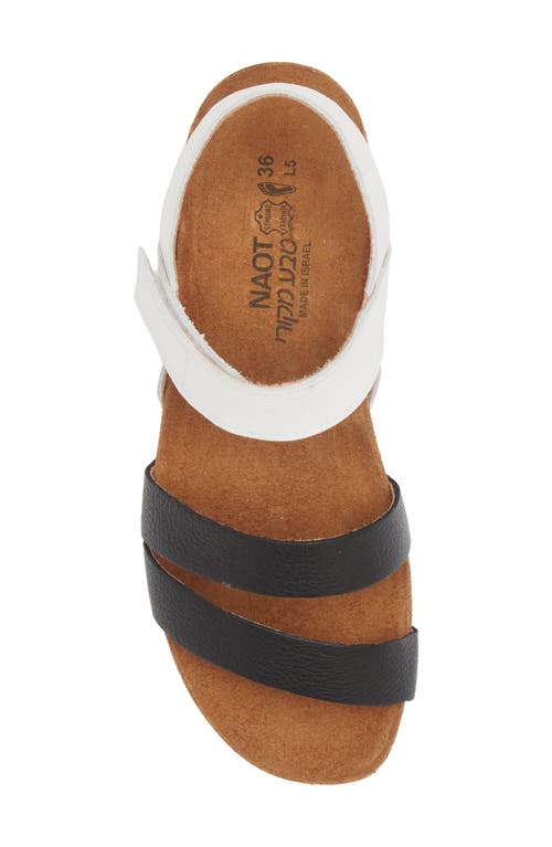 Naot Women's Kayla Sandal In Soft White/soft Black In White/black Leather