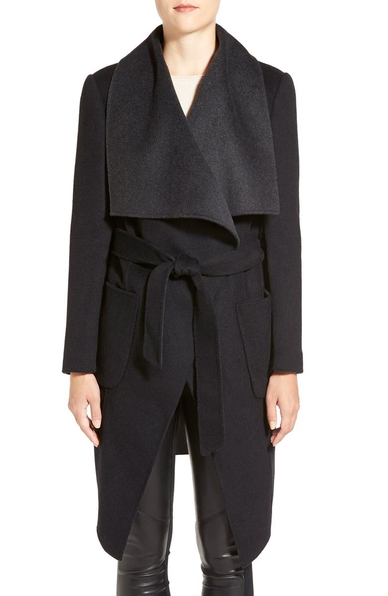 BCBGMAXAZRIA Double Face Wool Blend Wrap Coat | Nordstrom