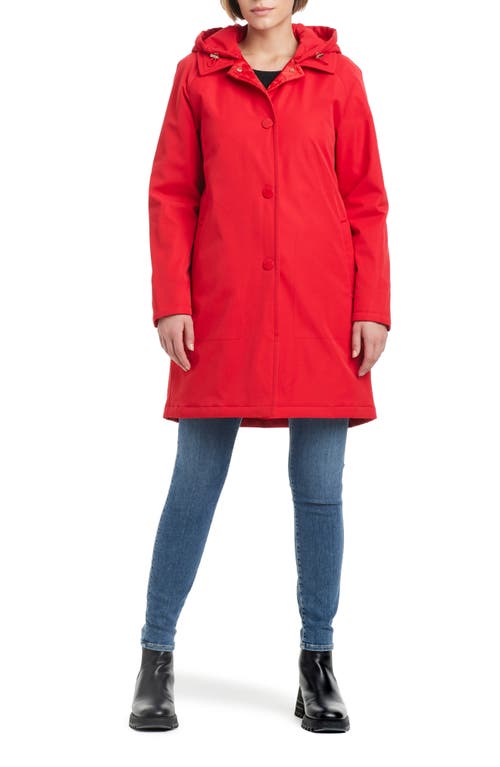 Shop Kate Spade New York Water Resistant Raincoat With Removable Hood In Garnet Red