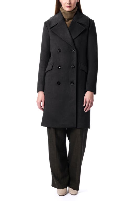 Shop Bernardo Double Breasted Long Coat In Black