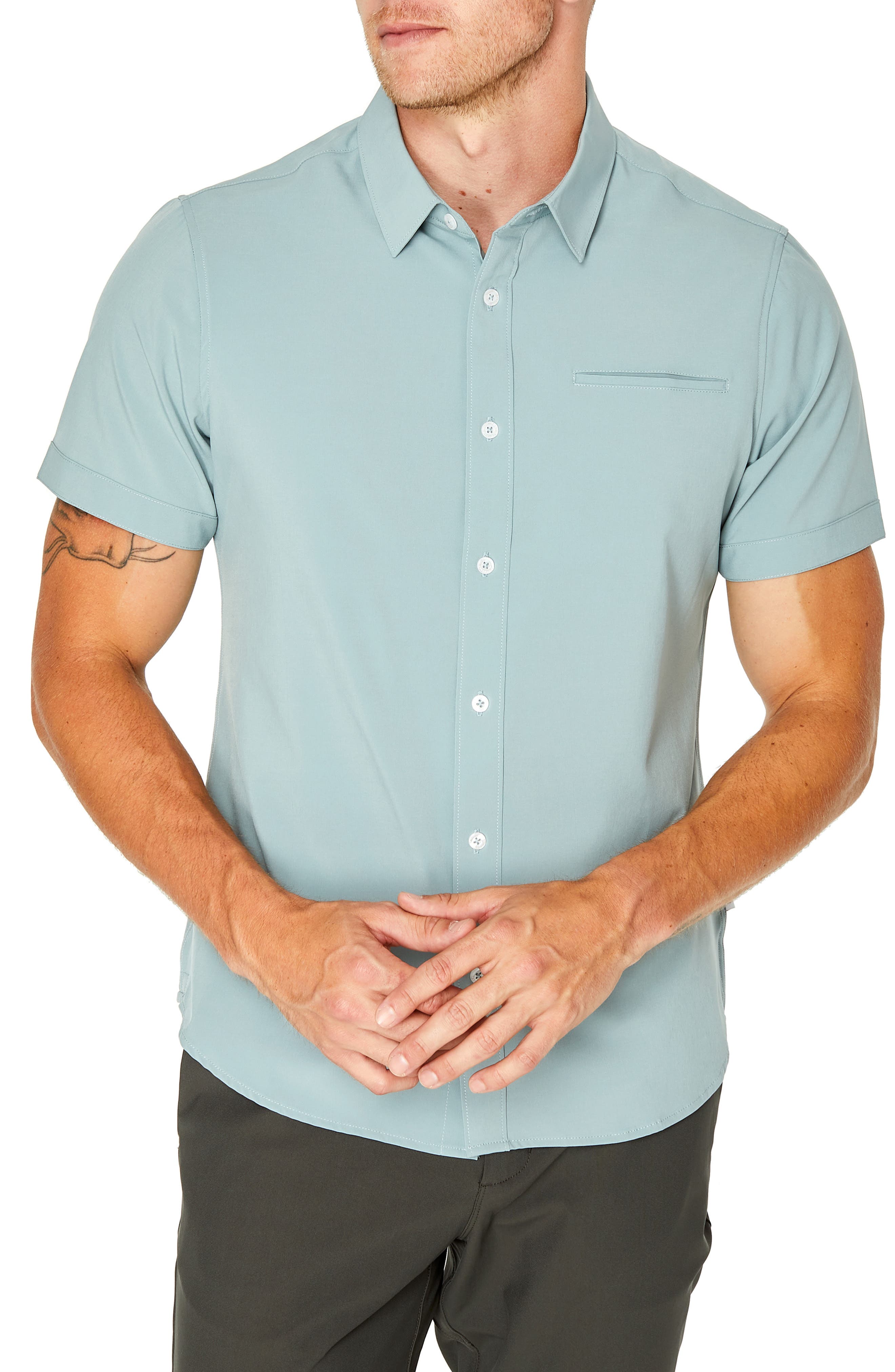 Hi-Tec Mens Bolton Short Sleeve Stripe Active Shirt