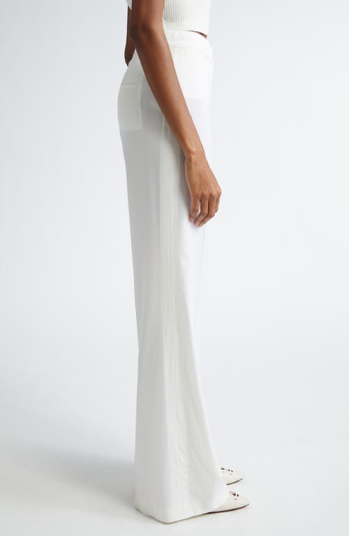 Shop Stella Mccartney Iconic Stretch Wool Flare Leg Pants In Cream