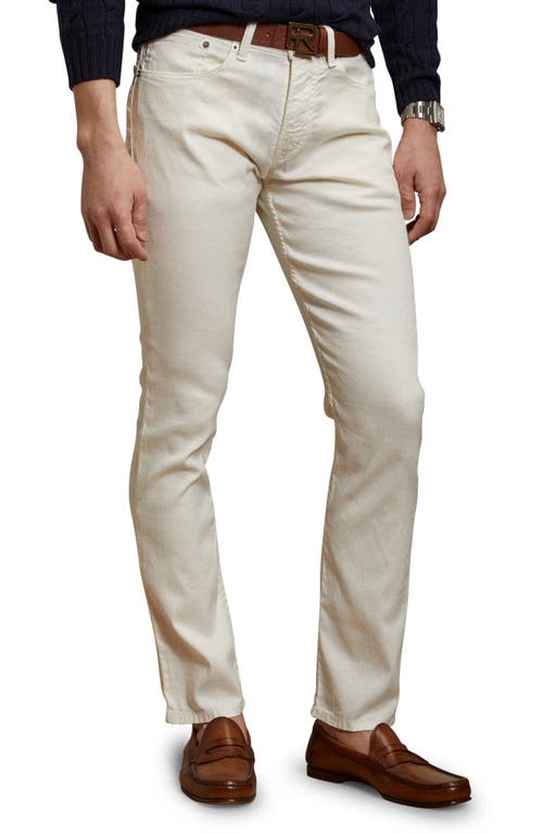 Ralph Lauren Purple Label Slim Fit Stretch Twill Five-Pocket Pants Washed Classic Cream at Nordstrom, X 32