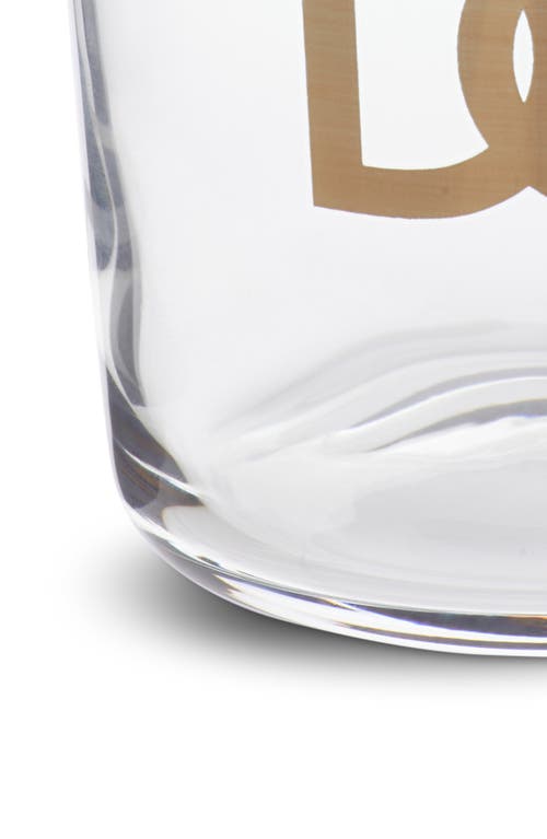 Dolce & Gabbana Dolce&gabbana Dg Logo Set Of 2 Water Glasses In Tran/gold