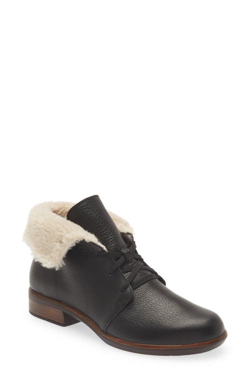Vintage Boots- Winter Rain and Snow Boots History Naot Pali Faux Shearling Lined Bootie in Soft Black Leather at Nordstrom Size 10Us $215.00 AT vintagedancer.com