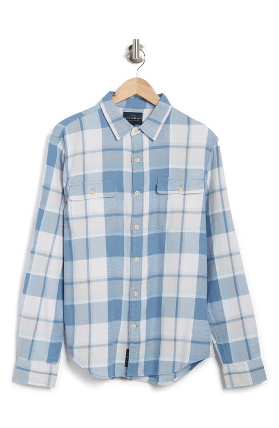 Lucky Brand Humboldt Plaid Workwear Shirt In Blue/ White