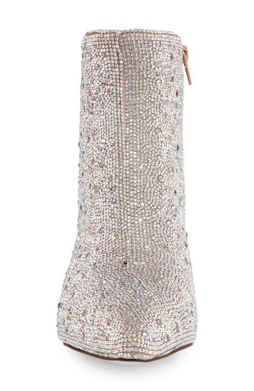 Shop Betsey Johnson Corry Embellished Pointed Toe Bootie In Rhinestone