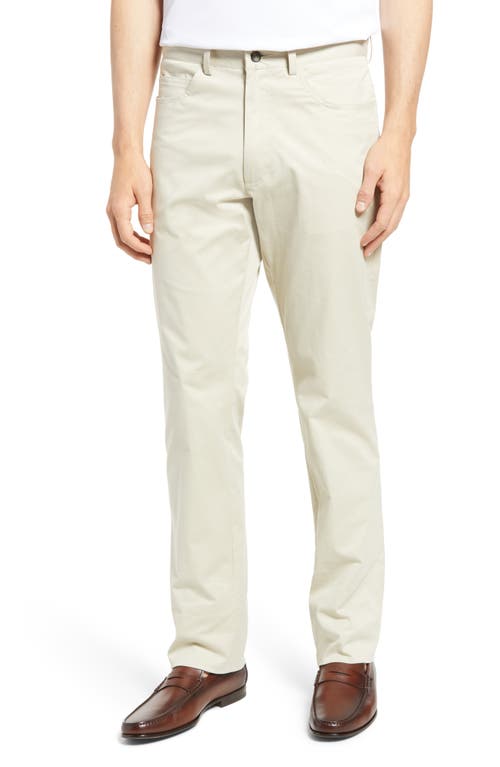 Berle Charleston Khakis Five-Pocket Stretch Cotton Chino Pants in Stone