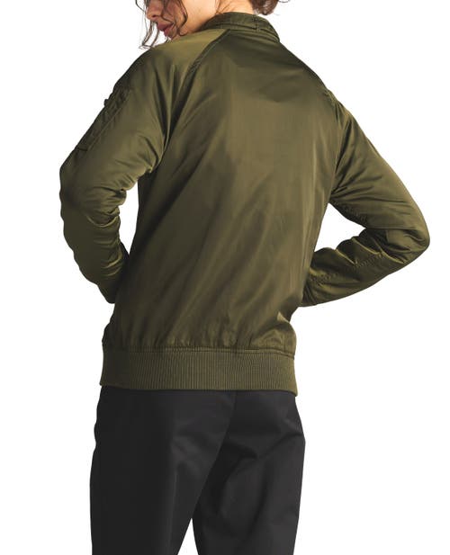 Members Only Women's Washed Satin Boyfriend Jacket In Dark Green