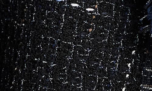 Nic + Zoe Nic+zoe Petite Nightfall Fringe Mix Knit Jacket In Black Indigo