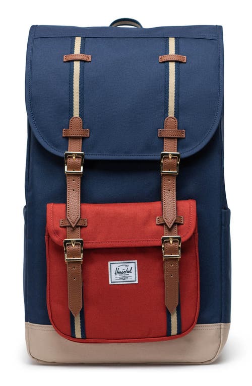 Herschel Supply Co. Little America Backpack in Black Iris/red Ochre/twill 