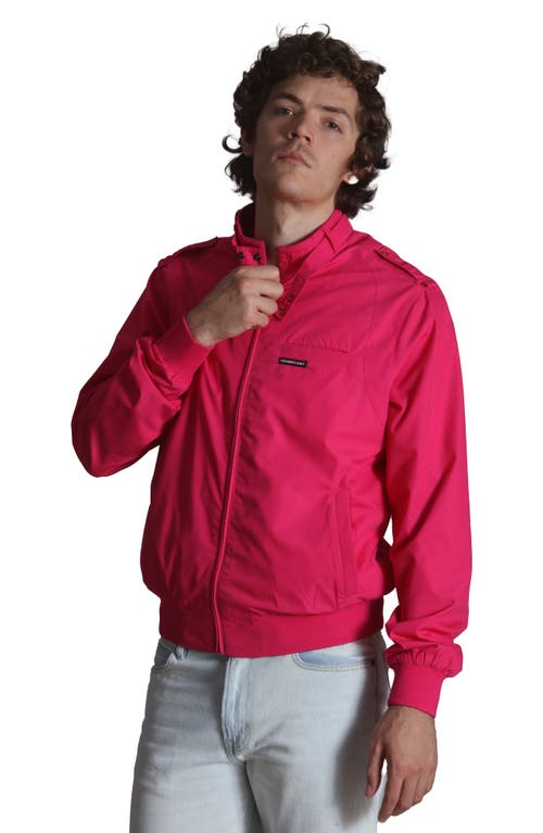 Shop Members Only Classic Iconic Racer Jacket In Hot Pink