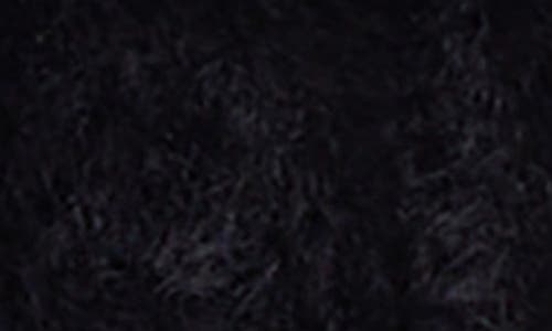 Bella Dahl Fuzzy Crewneck Cardigan In Black