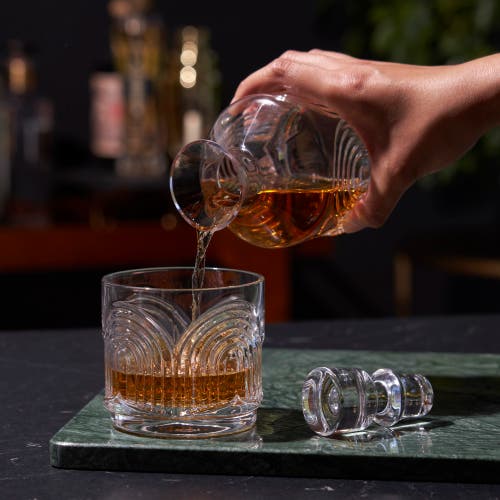 Viski Deco Beau 3-piece Crystal Stacking Decanter In Clear