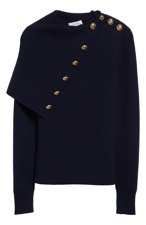 RABANNE RABANNE DRAPE SHOULDER MERINO WOOL SWEATER