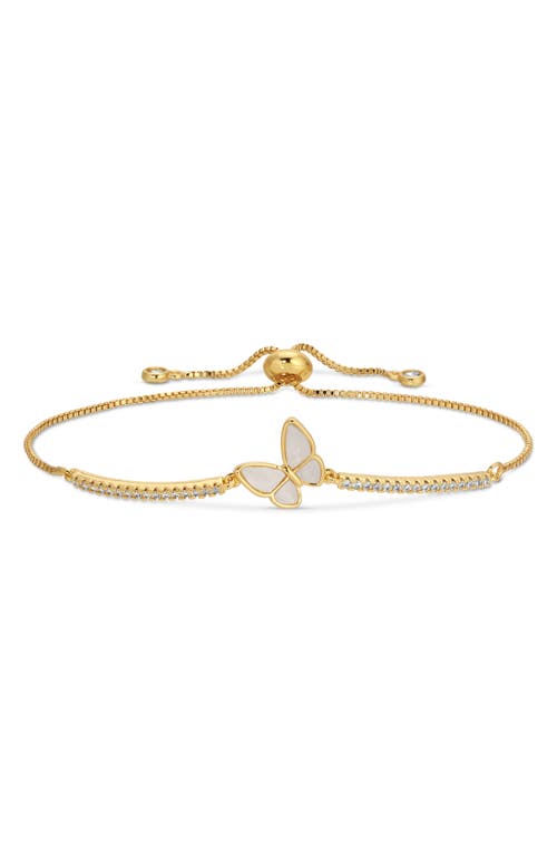 Eye Candy Los Angeles Sandy Set Of 3 Cubic Zirconia Slider Bracelets In Gold