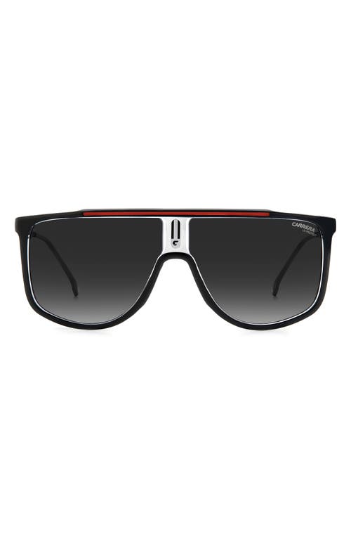 61mm Gradient Flat Top Sunglasses in Black Red/Grey Shaded