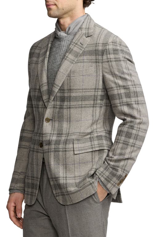 Shop Ralph Lauren Purple Label Hadley Plaid Felted Wool Sport Coat In Light Grey Multi