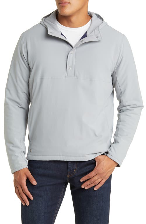 Peter Millar Approach Half Placket Hooded Pullover Jacket Gale Grey at Nordstrom,