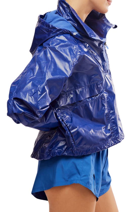 Fp Movement Spring Showers Water Resistant Packable Rain Jacket In Atlantic