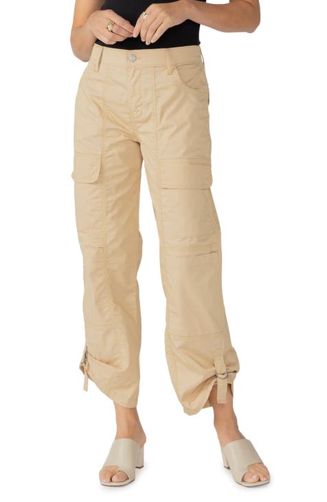 Buy PROYOG Straight Leg Cropped Womens Pants Linen I Yama Beige at