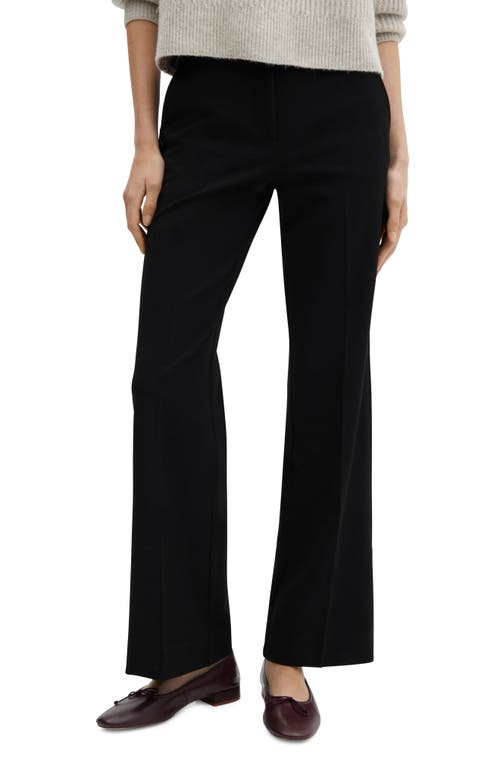 Shop Mango Stretch Wide Leg Pants In Black