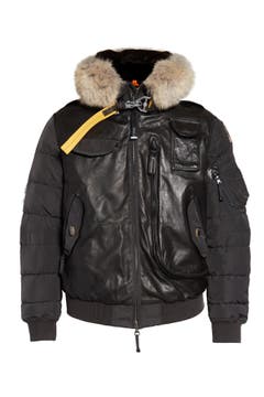 Parajumpers Grizzly Down Bomber Jacket with Genuine Coyote Fur Trim ...