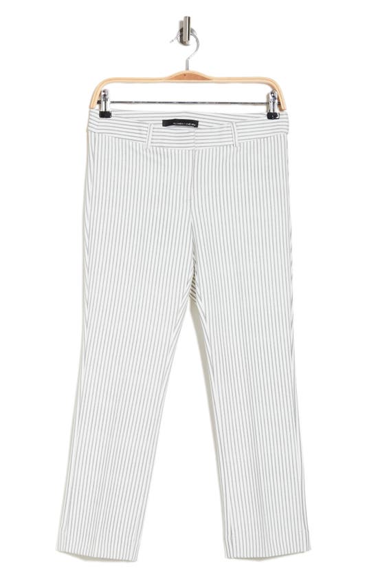 Shop Amanda & Chelsea Chelsea Stripe Straight Leg Pants In Grey/ White