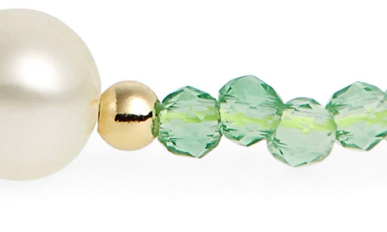 Shop Argento Vivo Sterling Silver Bead & Imitation Pearl Bracelet In Gold/green
