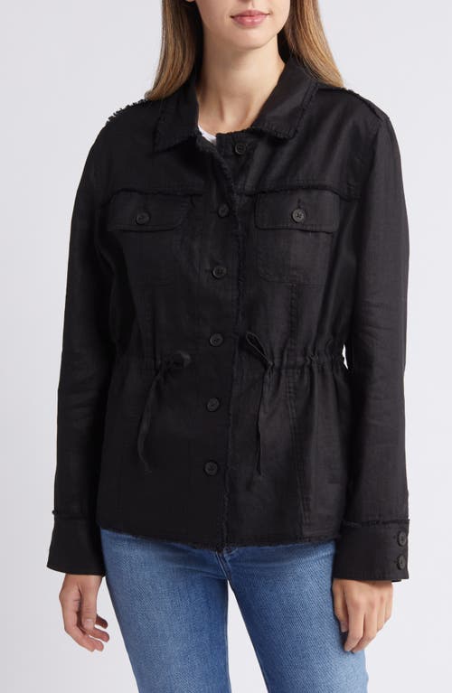 Tommy Bahama Two Palms Linen Utility Jacket In Black