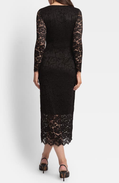 Shop Seraphine Lace Maternity Body-con Dress In Black
