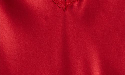 Etam Milky Lace Trim Silk Chemise In Cardinal