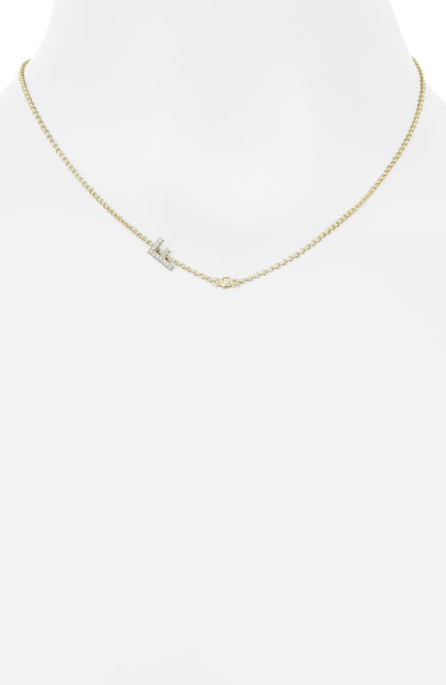 Meshmerise Bezel Diamond Initial Chain Necklace In Yellow-f