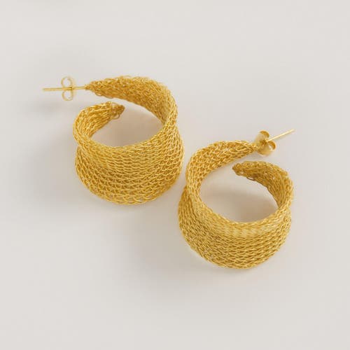 Freya Rose Women's 22ct Gold Weave Curled Hoops In Gold