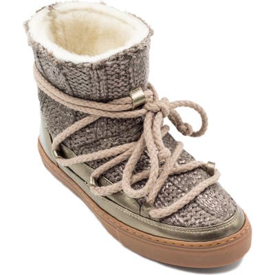 Inuikii Galway Genuine Sheepskin Sneaker Boot Metallic