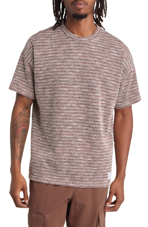 Relaxed Fit Jacquard T-Shirt in Brown