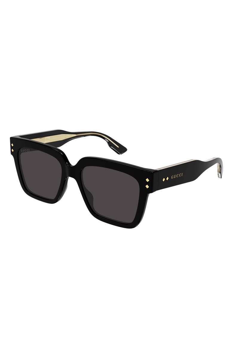 GUCCI 53mm Square Sunglasses, Main, color, BLACK