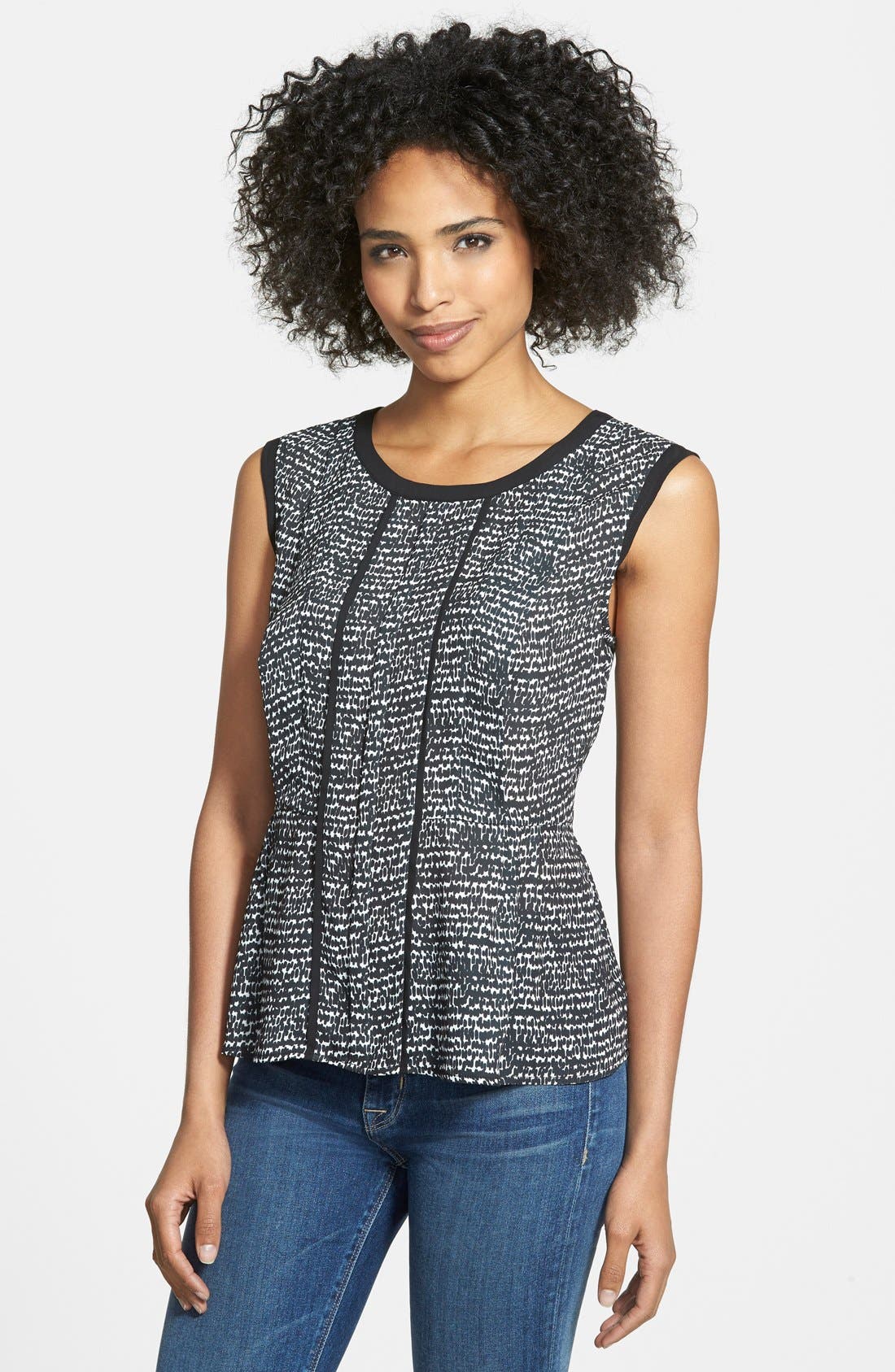Halogen® Sleeveless Pleat Peplum Top Nordstrom