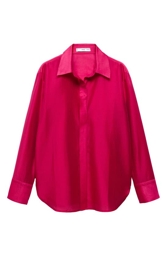Shop Mango Malva Button-up Shirt In Strawberry