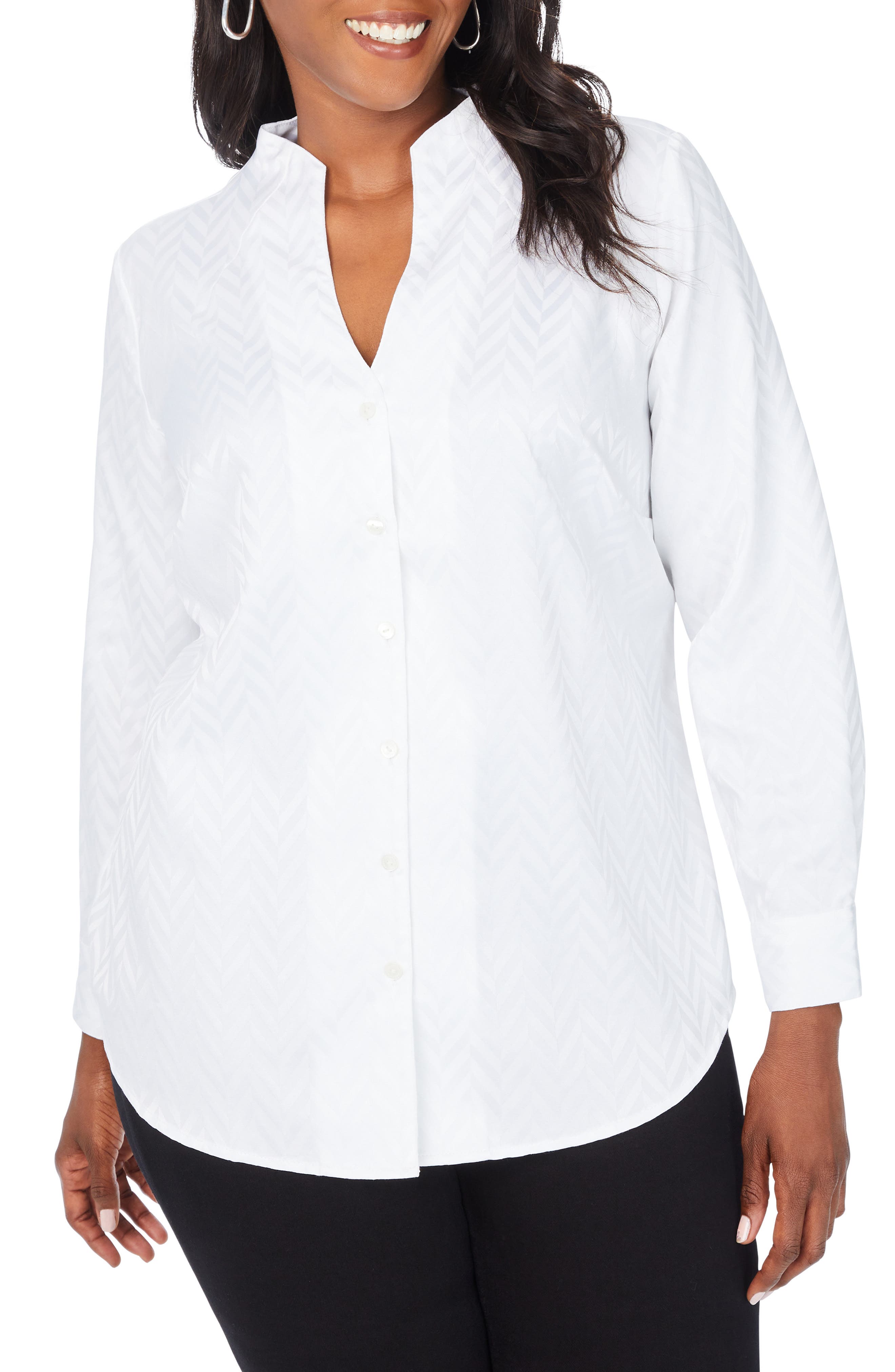 plus size white blouse