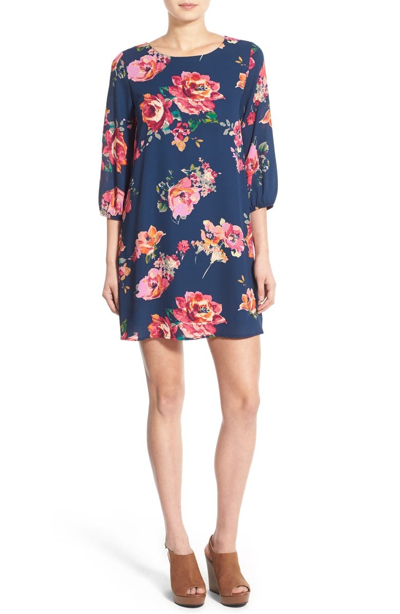 Everly Floral Print Shift Dress | Nordstrom