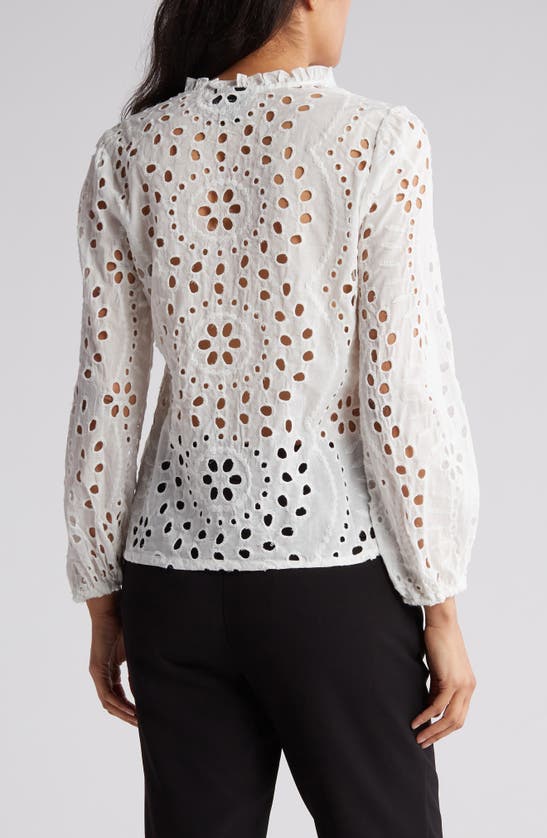 FORGOTTEN GRACE FORGOTTEN GRACE COTTON EYELET BUTTON-UP SHIRT