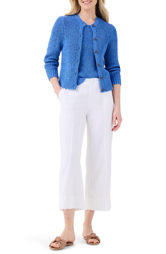 Shop Nic + Zoe Nic+zoe Openwork Knit Cardigan In Tru Blue