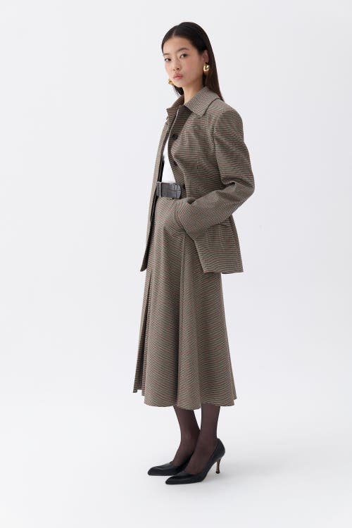 Nocturne Plaid Padded Shoulder Jacket In Multi-colored