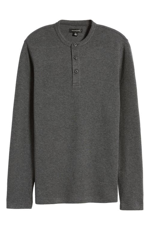 Shop Treasure & Bond Double Knit Henley In Grey Dark Heather