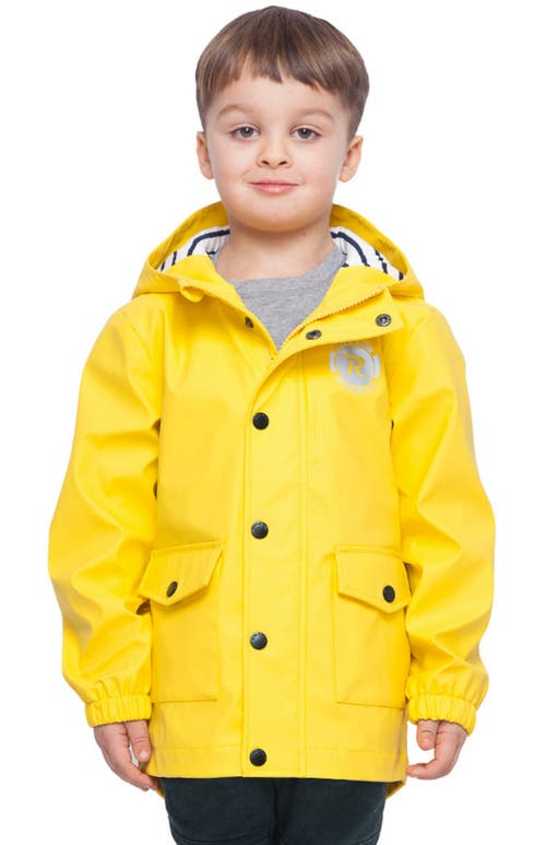 Shop Rokka&rolla Kids' Waterproof Rain Coat Rubberized Jacket In Lemon Chrome