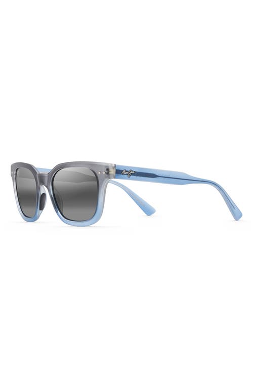 Shop Maui Jim Shore Break 50mm Mirrored Polarizedplus2® Square Sunglasses In Matte Blue Grey/neutral Grey