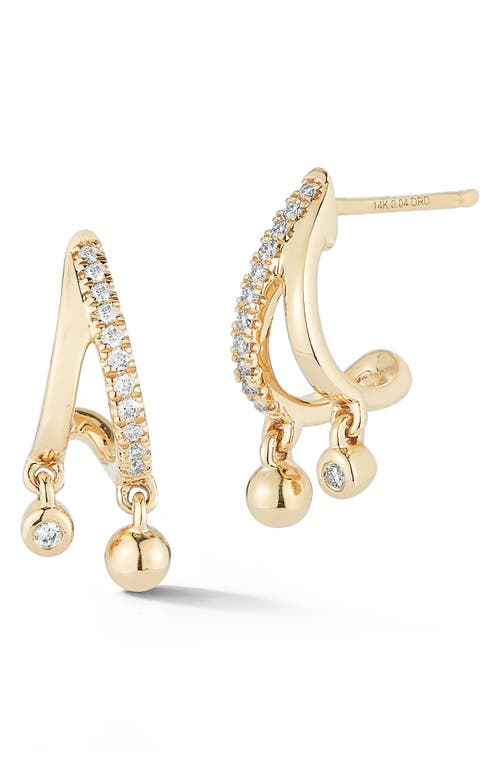 Dana Rebecca Designs Poppy Rae Pebble Diamond Drop Huggie Hoop Earrings in Yellow Gold at Nordstrom