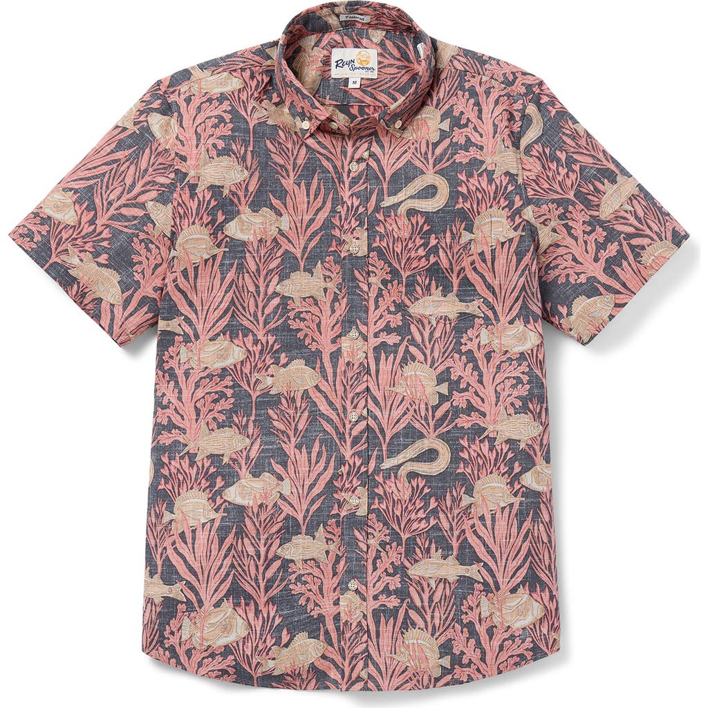 Reyn Spooner Aloha Kai Tailored Fit Short Sleeve Button-down Shirt In Nightshade